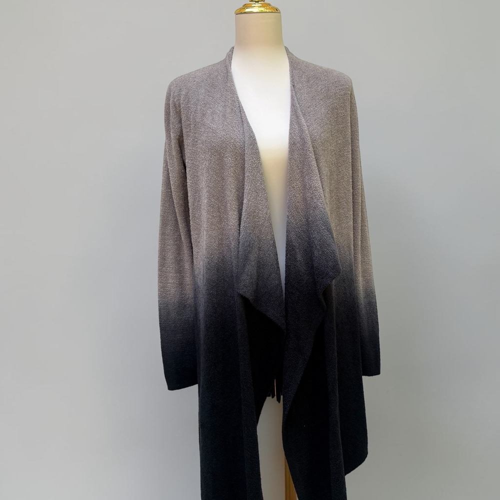 Barefoot Dreams Waterfall Cardigan S/M Grey Ombre Bamboo Chic Lite Cozy